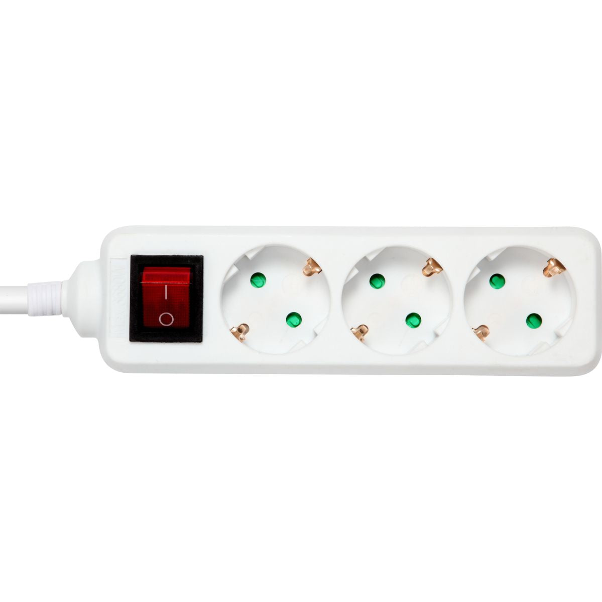 Deltaco Power Strip Geaard 3-FOLD w/ Switch 3XCEE 7/3 1XCEE 7/7 5 Meter White