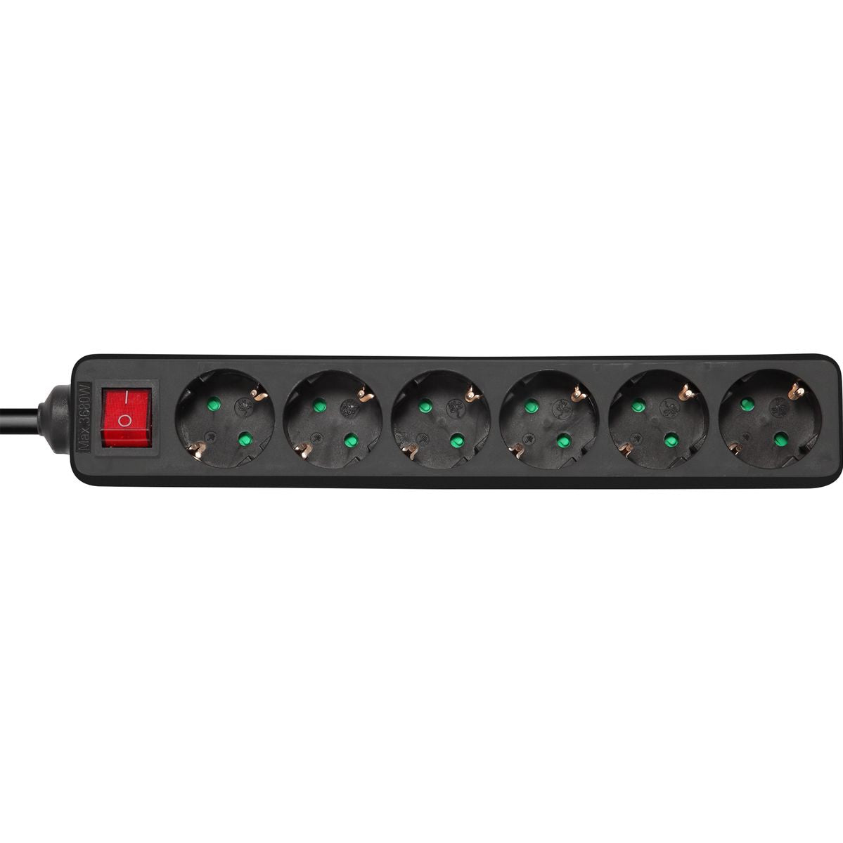 Deltaco Power Strip Geaard 6-FOLD w/ Switch 6XCEE 7/3 1XCEE 7/7 5 Meter Black