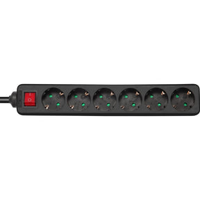 Deltaco Power Strip Geaard 6-FOLD w/ Switch 6XCEE 7/3 1XCEE 7/7 5 Meter Black