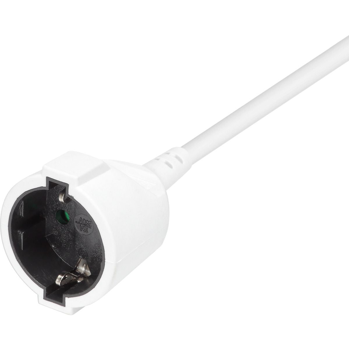 Deltaco Verlengsnoer Geaard - 3 Meter - Cee 7/7 Cee 7/3 - White