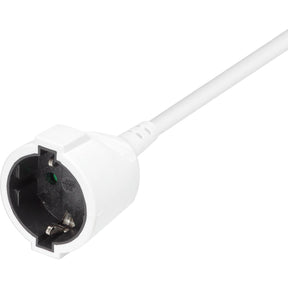 Deltaco Verlengsnoer Geaard - 3 Meter - Cee 7/7 Cee 7/3 - White