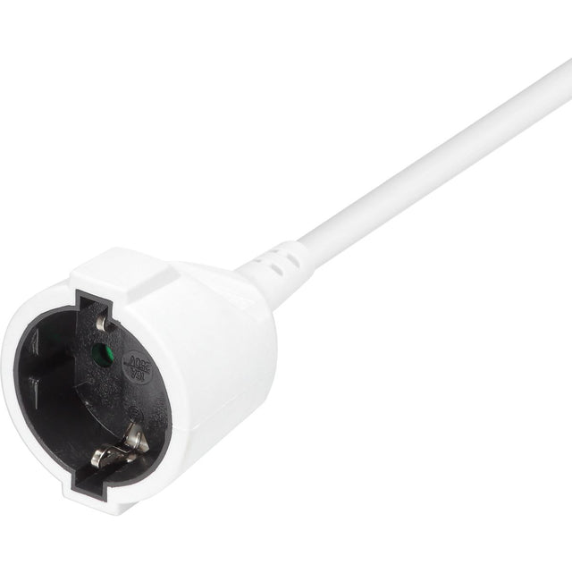 Deltaco Verlengsnoer Geaard - 3 Meter - Cee 7/7 Cee 7/3 - White