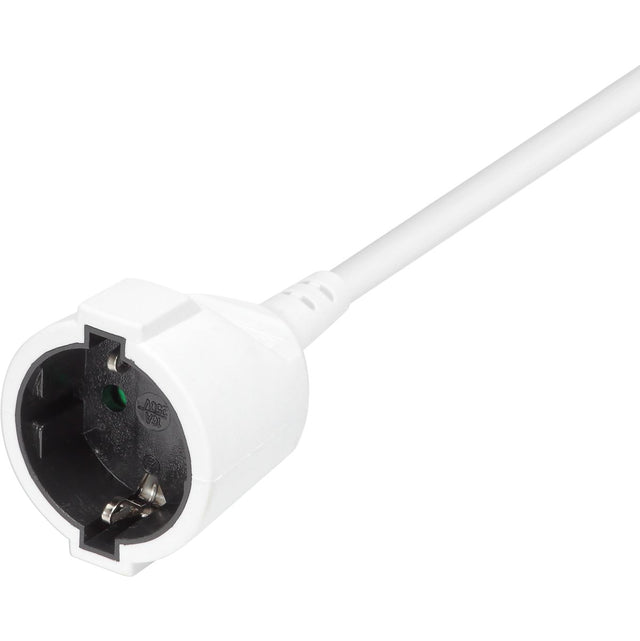 Deltaco Verlengsnoer Geaard - 5 Meter - Cee 7/7 Cee 7/3 - White