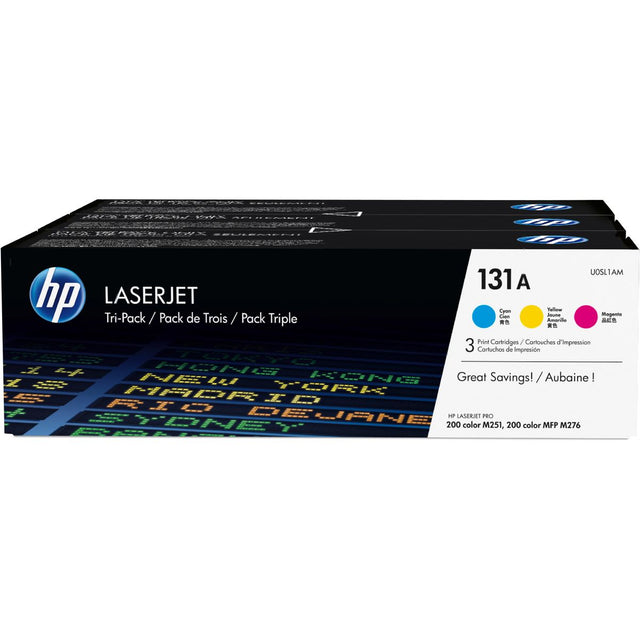 HP 131A Cartridge Cyan Magenta And Yellow SC3x3-pack U0SL1