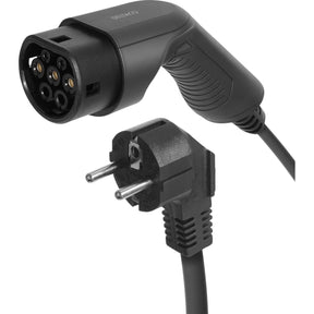 Deltaco Charging Cable F/ Electric Auto Type 2 To Schuko Plug -10A-1.5 + 4 Meter