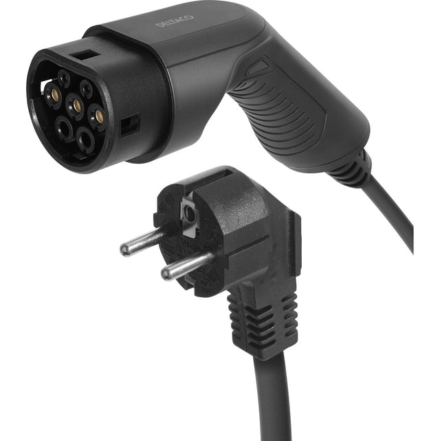 Deltaco Charging Cable F/ Electric Auto Type 2 To Schuko Plug -10A-1.5 + 4 Meter