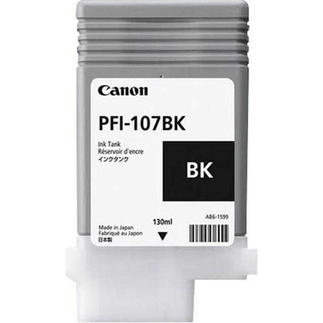 Canon PFI-107BK Ink Cartridge Black Standard Capacity 130ml