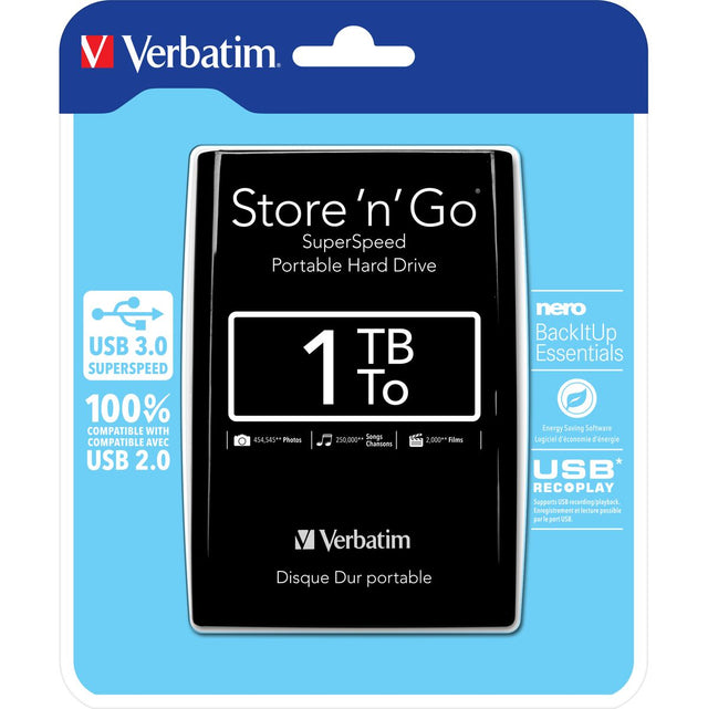 Verbatim Store 'N' Go Portable 1 TB Portable USB 3.0 5400 TPM
