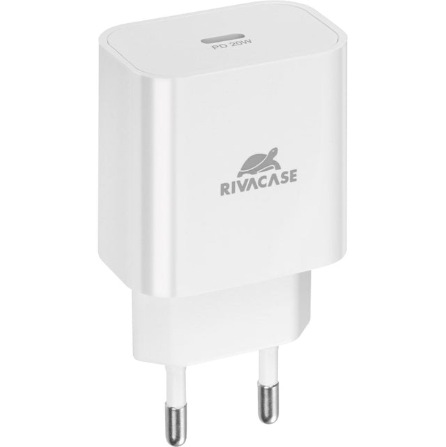 RIVACASE PS4101 WD4 EU Wall Charger 20W PD 3.0 / 1 USB-C w/ USB-C Cable White