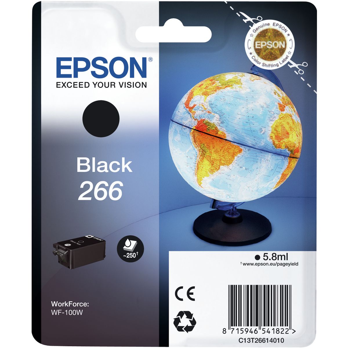 Epson 266 Black SC RF-AM Blis T26614020 Wereldbol