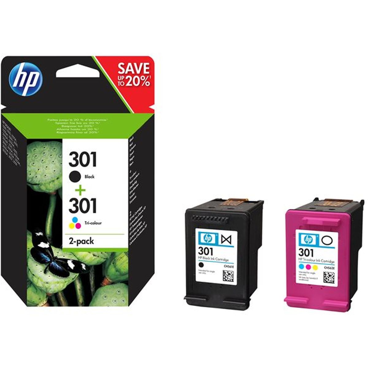 HP 301 Ink Cartridge Combo 2-pack N9J72AE-301