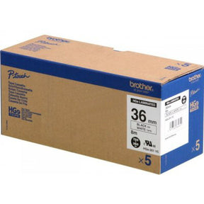 Brother HGE-261V5 P-Touch Black 5-pack
