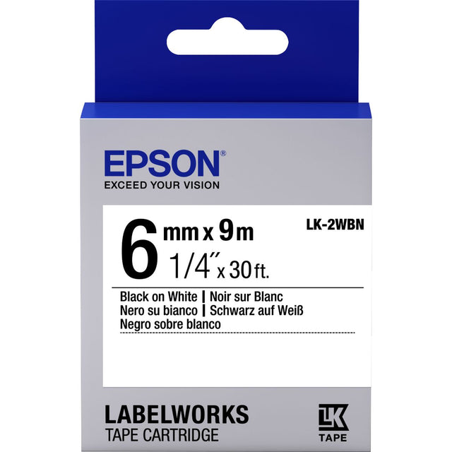 Epson LK-2WBN Label Cartridge Standard Black/White 6mm (9m)