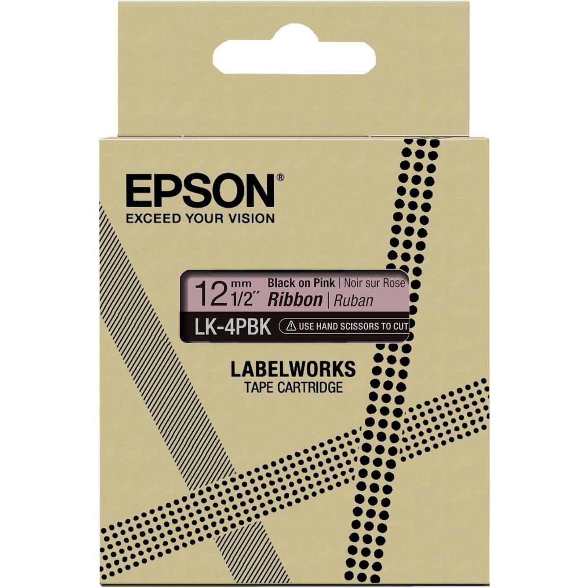 Epson Label Cartridge Satin Ribbon LK-4PBK BK/Pink 12mm (5m) - image 2 of 2