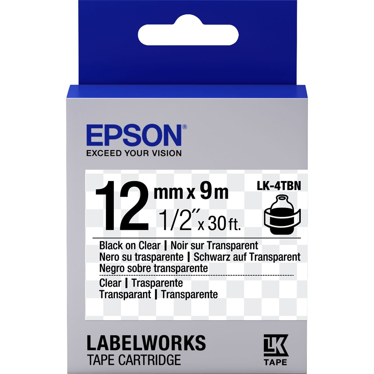 Epson LC-4TBN9 Transp.black On Transp Tape 12mm