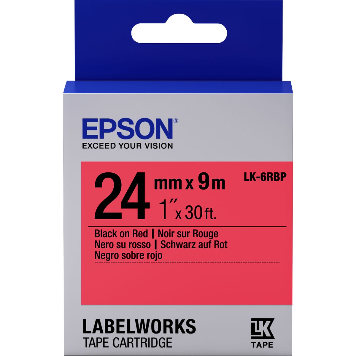 Epson LK-6RBP Couleur Pastel Noir/Rouge