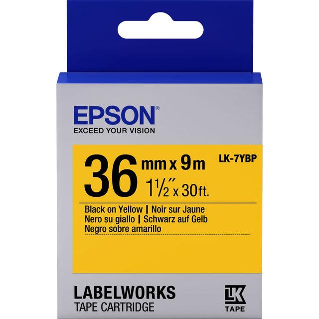 Epson LK-7YBP Couleur Pastel Noir/Jaune