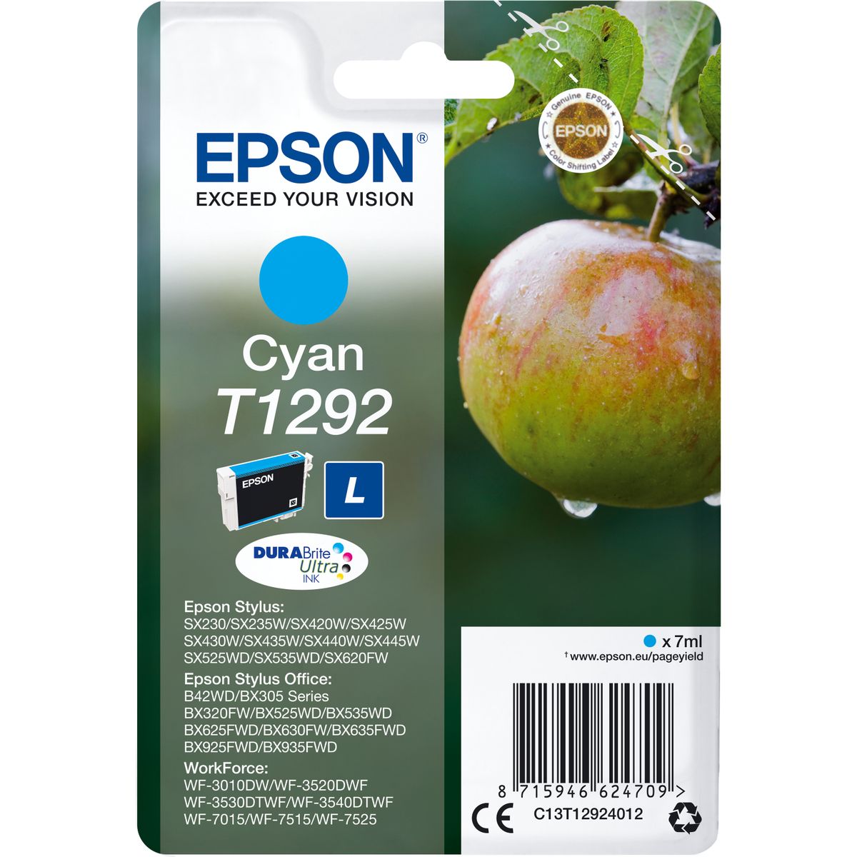 Epson T1292 Cyan High Capacity 7ml 1-pack Bli