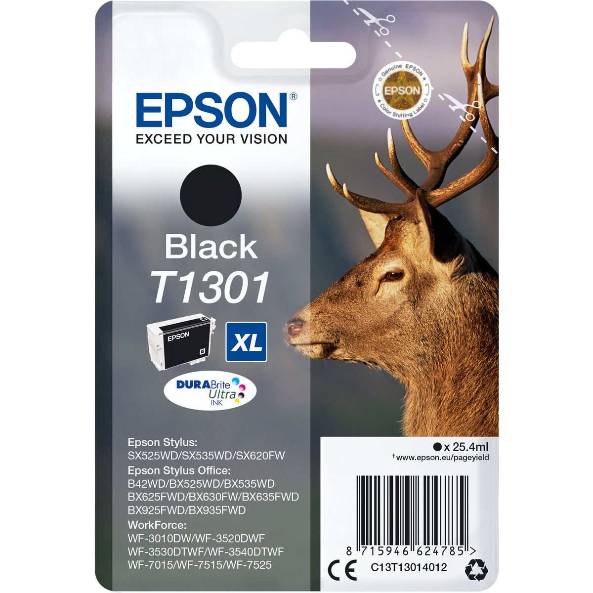Epson T1301 Ink Cartridge Black Extra High Capacity 25.4ml 1