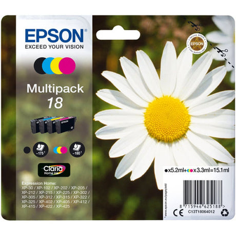 Epson 18 Multipack BCYM SC 15.1ml RF-AM T18064022 - image 4 of 4