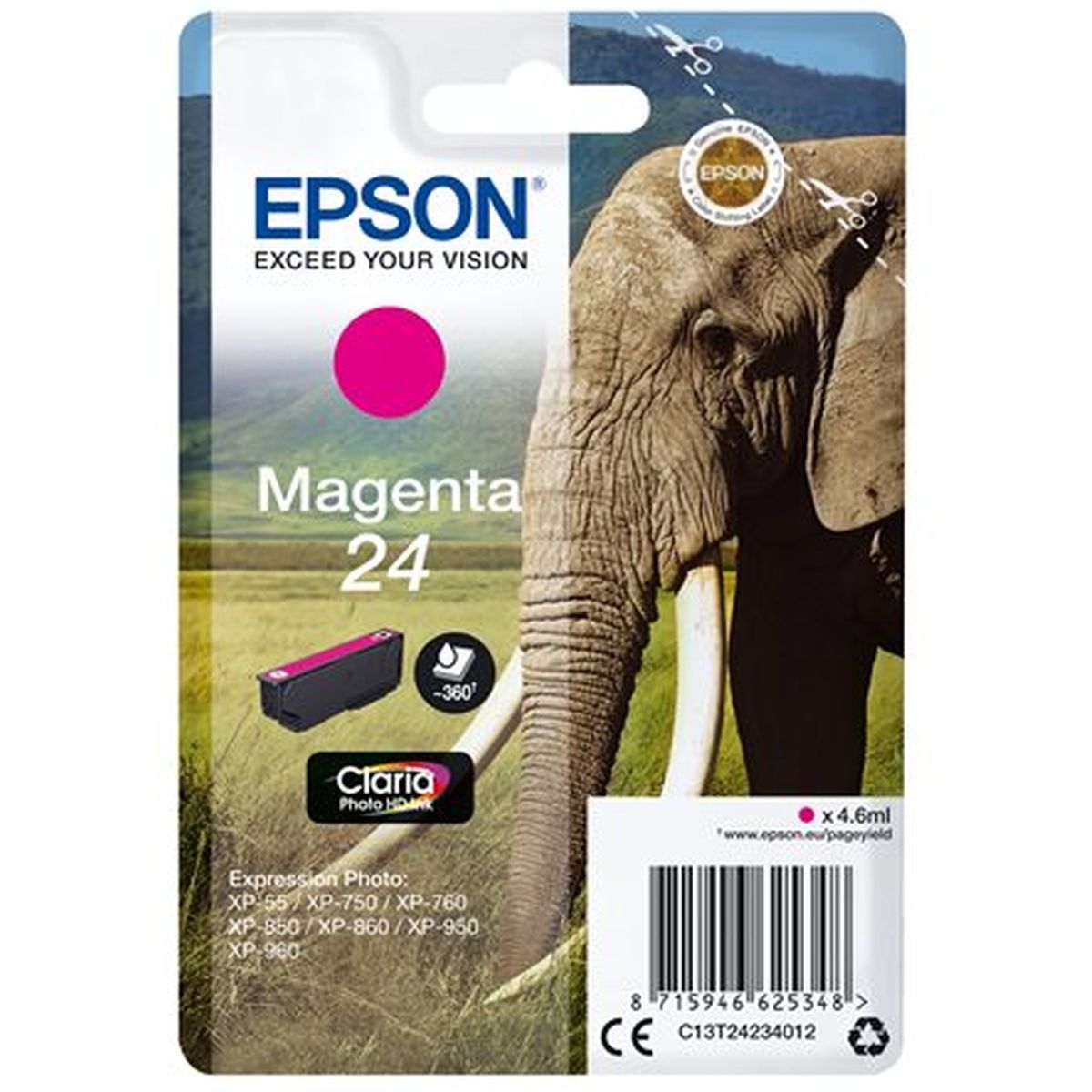 Epson 24 Ink Cartridge Magenta Standard Capacity 4.6ml 360 P - image 3 of 3