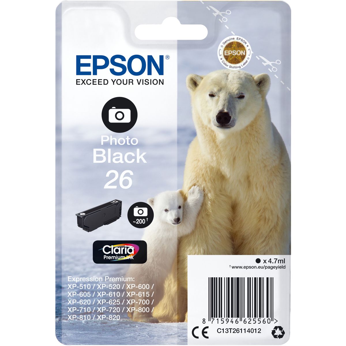 Epson 26 Photo Black SC 4.7ml RF-AM T26114022