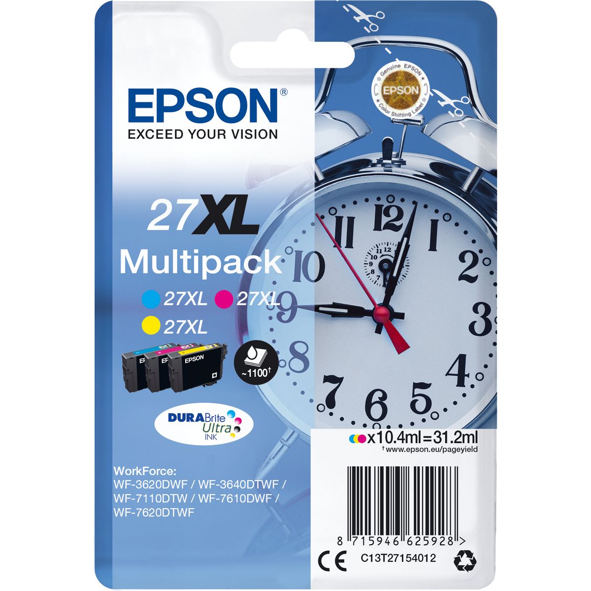 Epson 27XL Ink Cartridge Cyan Magenta And Yellow High Capac
