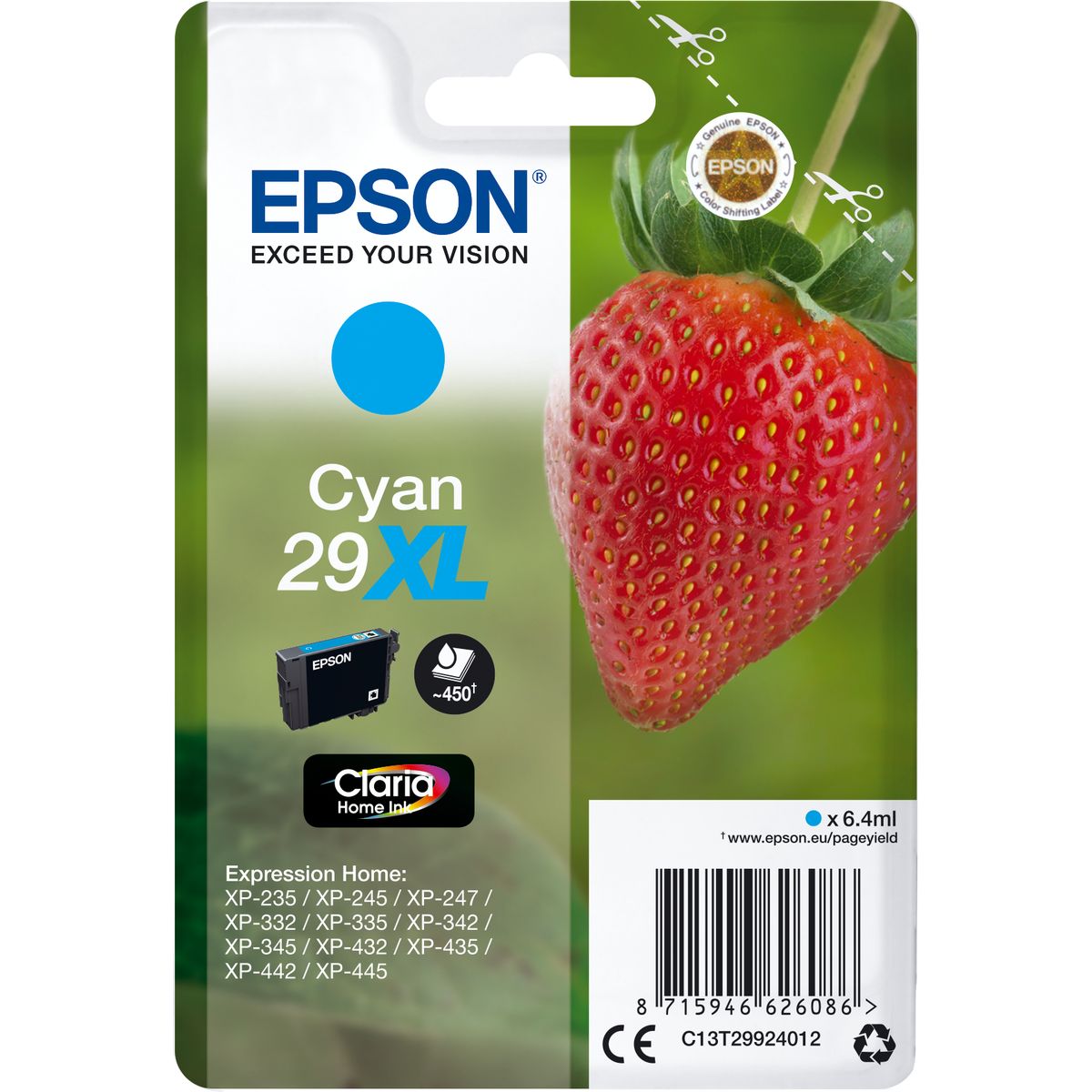Epson 29XL Cyan Fraise Claria T29924022