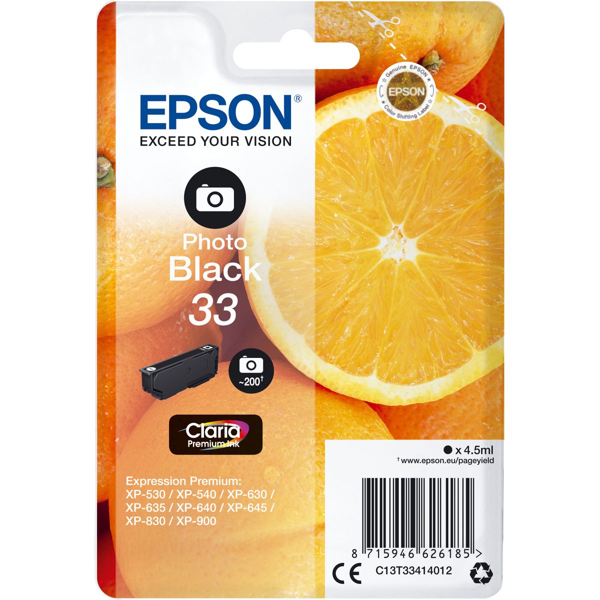Epson Cartouche Oranges Ink Claria Premium Black Photo