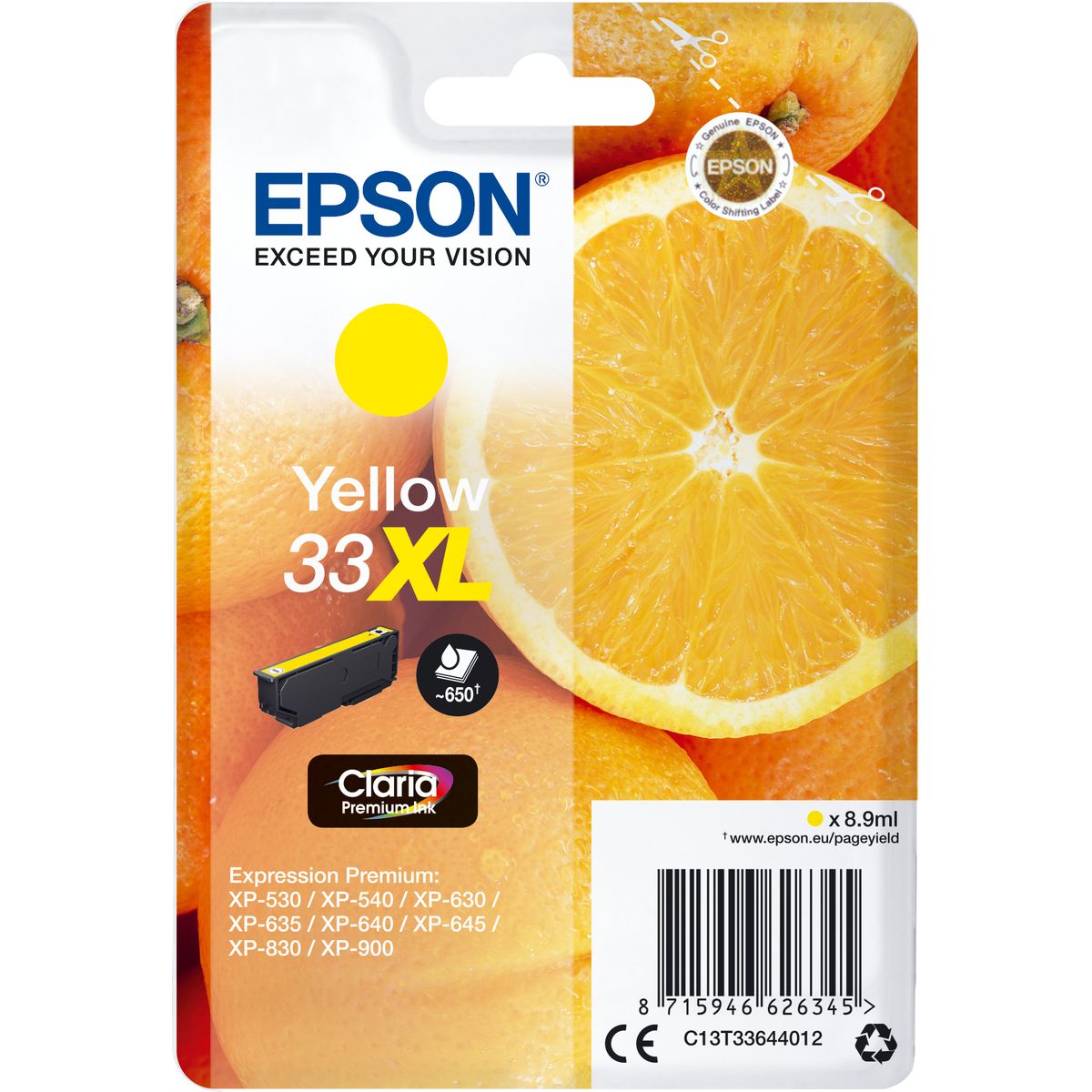 Epson 33XL Oranges Claria Premium Yellow XL