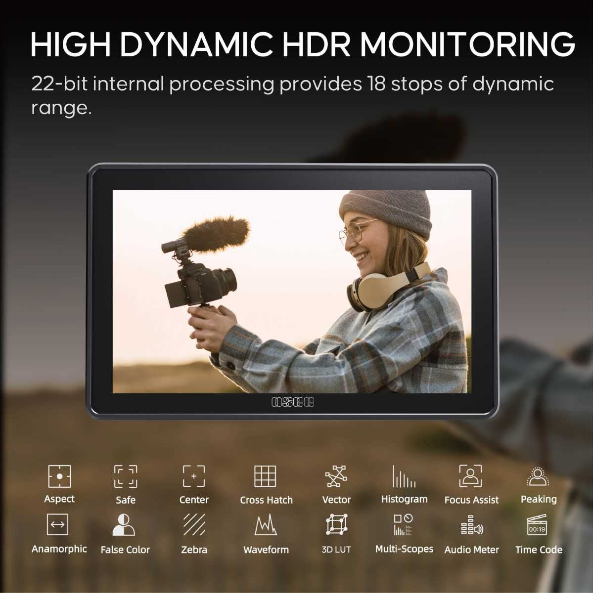 Osee Monitor 7 inch HDR SDI & 4K-HDMI - 3000 Nits (G7PRO)