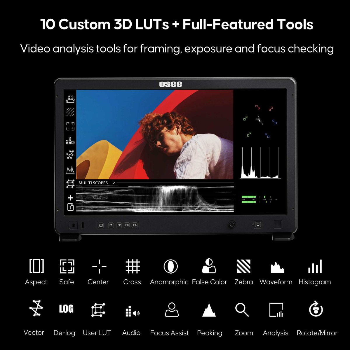 Osee Field Monitor 21.5 Multicam 4X High Brightn HDR-1500 Nits (MEGA224S-Kit) - image 2 of 5