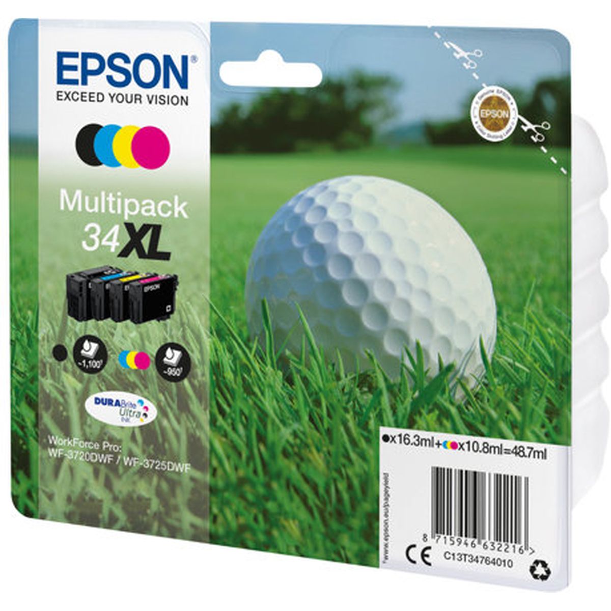 Epson 4-COLOURS 34XL DuraBrite Ink Ultra CMYK (XL) - image 2 of 3