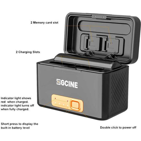 ZGCINE Sony BX1 Oplaadcase w/ 2X BX1 Battery (PS-BX1-K2) - image 4 of 5