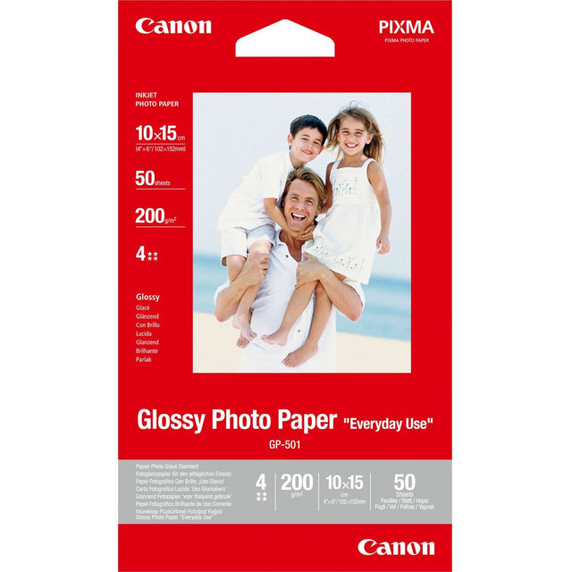 Canon Photo Paper Glossy (GP-501) 4x6 50 Sheets 0775B081