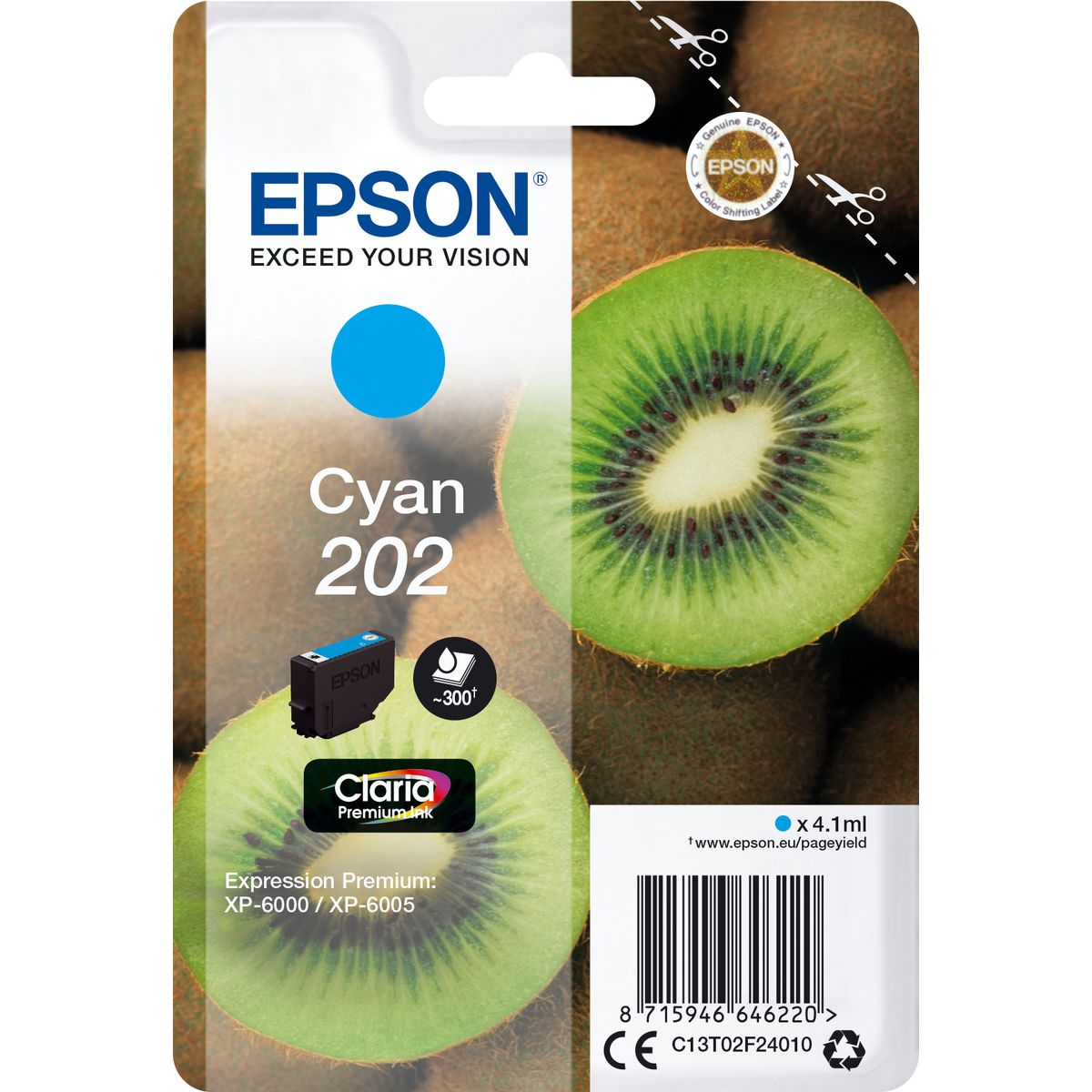 Epson Cyan 202 Kiwi Clara Premium Ink