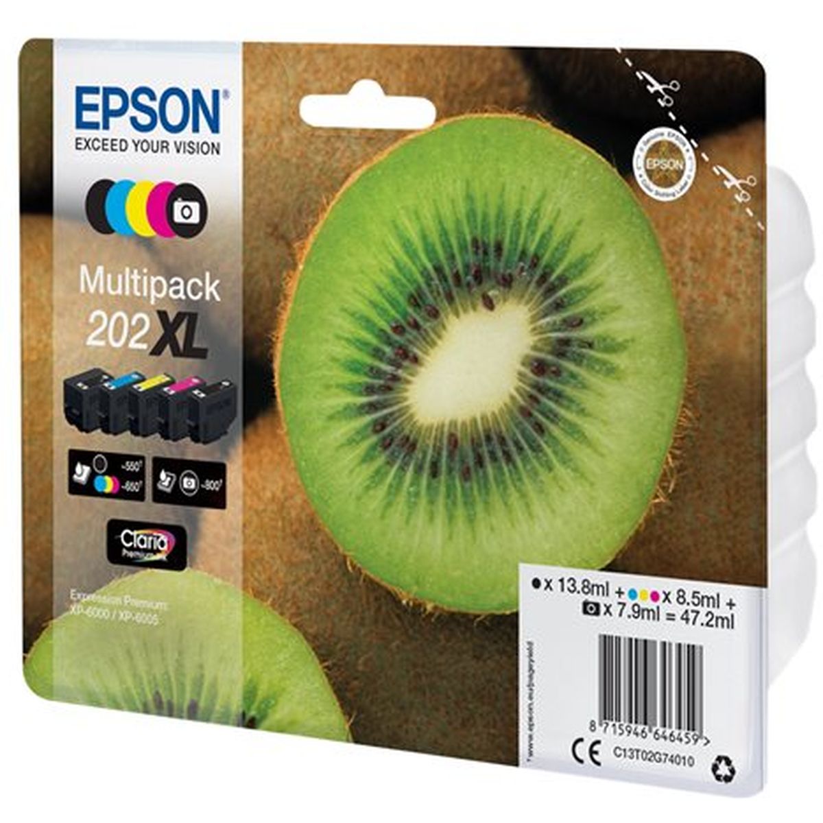 Epson 202XL 5-Multipack Clara Prem Kiwi T02G74010 - image 2 of 2