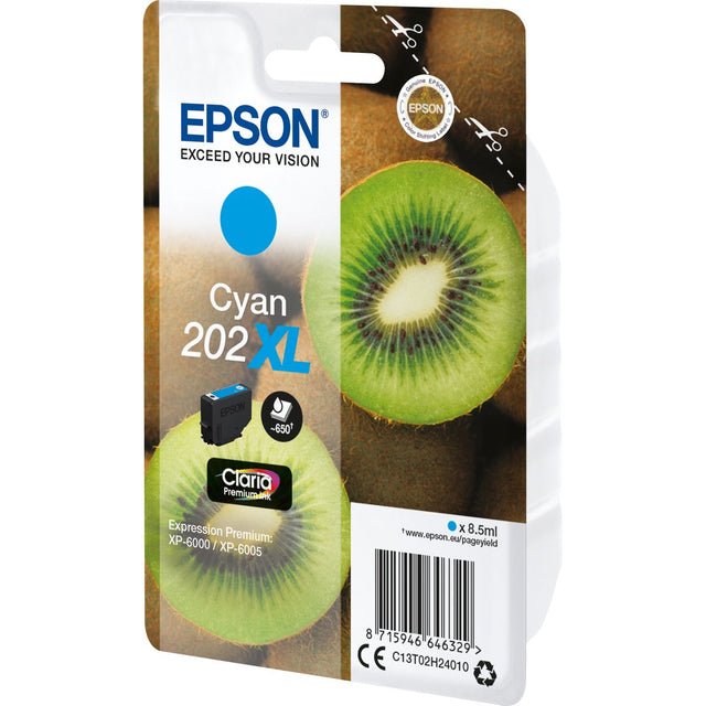 Epson 202XL Cyan Ink Cartridge (w/ Security)