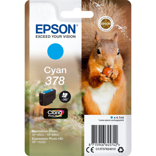 Epson 378 Cyan Ink Cartridge (w/ Security)