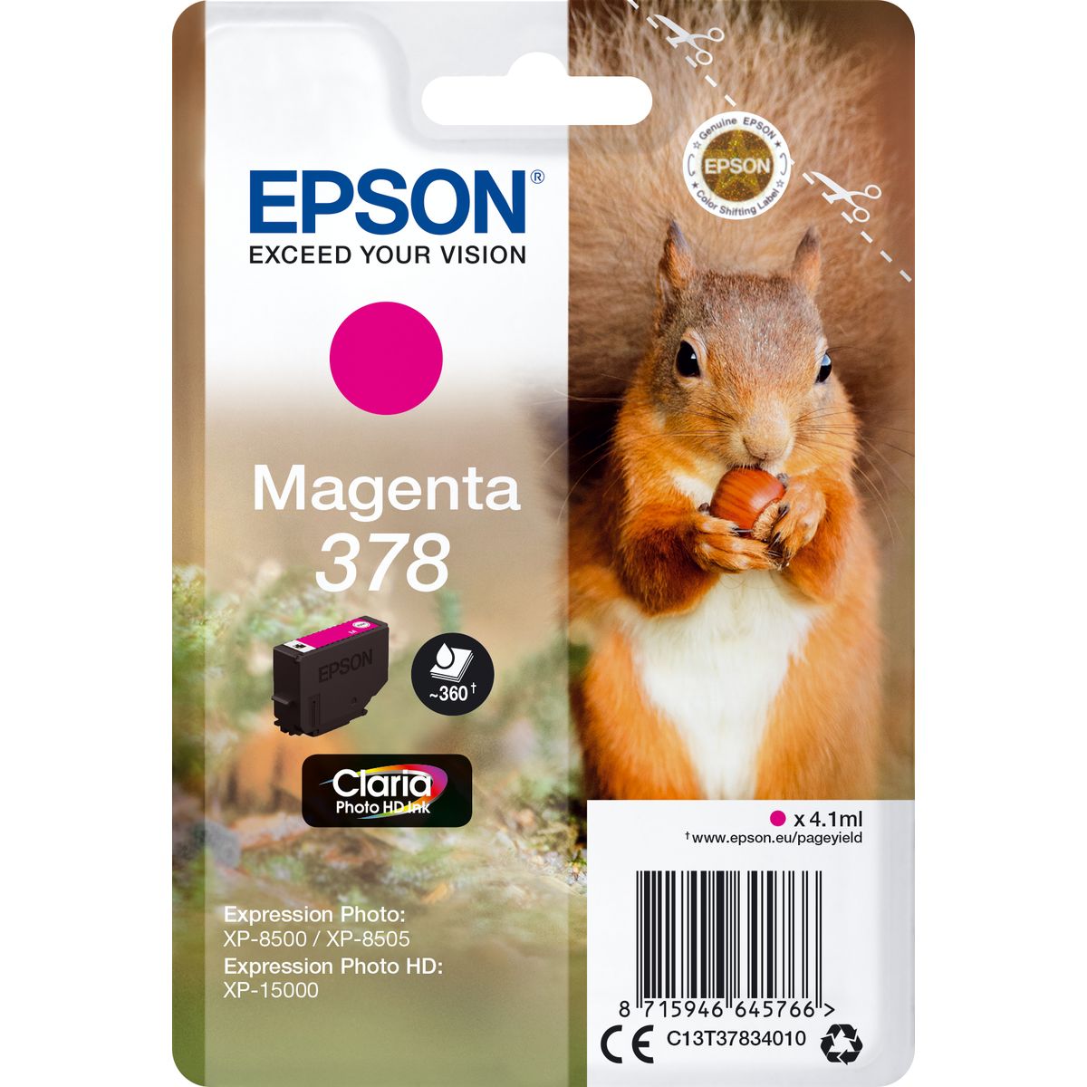 Epson 378 Magenta Ink Cartridge (w/ Security)