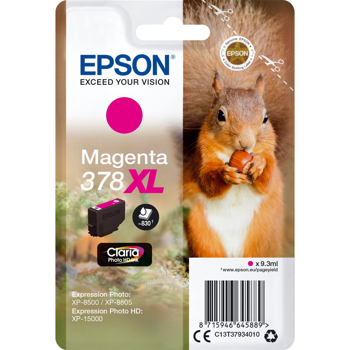 Epson 378XL Magenta Ink Cartridge (w/ Security)