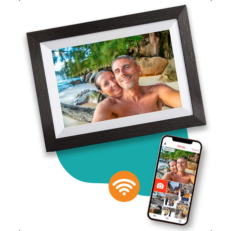 Pora&Co Digital Photo Frame 10 inch Black Wood - image 3 of 5