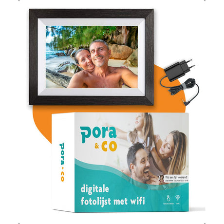 Pora&Co Digital Photo Frame 10 inch Black Wood - image 5 of 5
