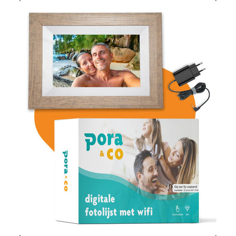 Pora&Co Digital Photo Frame 8 inch Light Brown - image 4 of 5