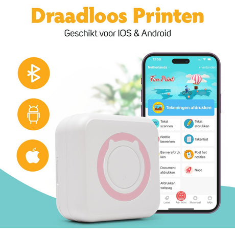 Pora&Co Mini Printer For Mobiel Pink - image 2 of 5