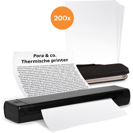 Pora&Co Thermal Printer - Portable Printer / Black