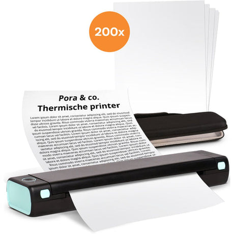 Pora&Co Thermal Printer - Portable Printer - Black/Green
