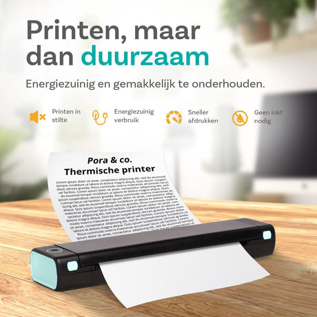 Pora&Co Thermal Printer - Portable Printer - Black/Green - image 5 of 5