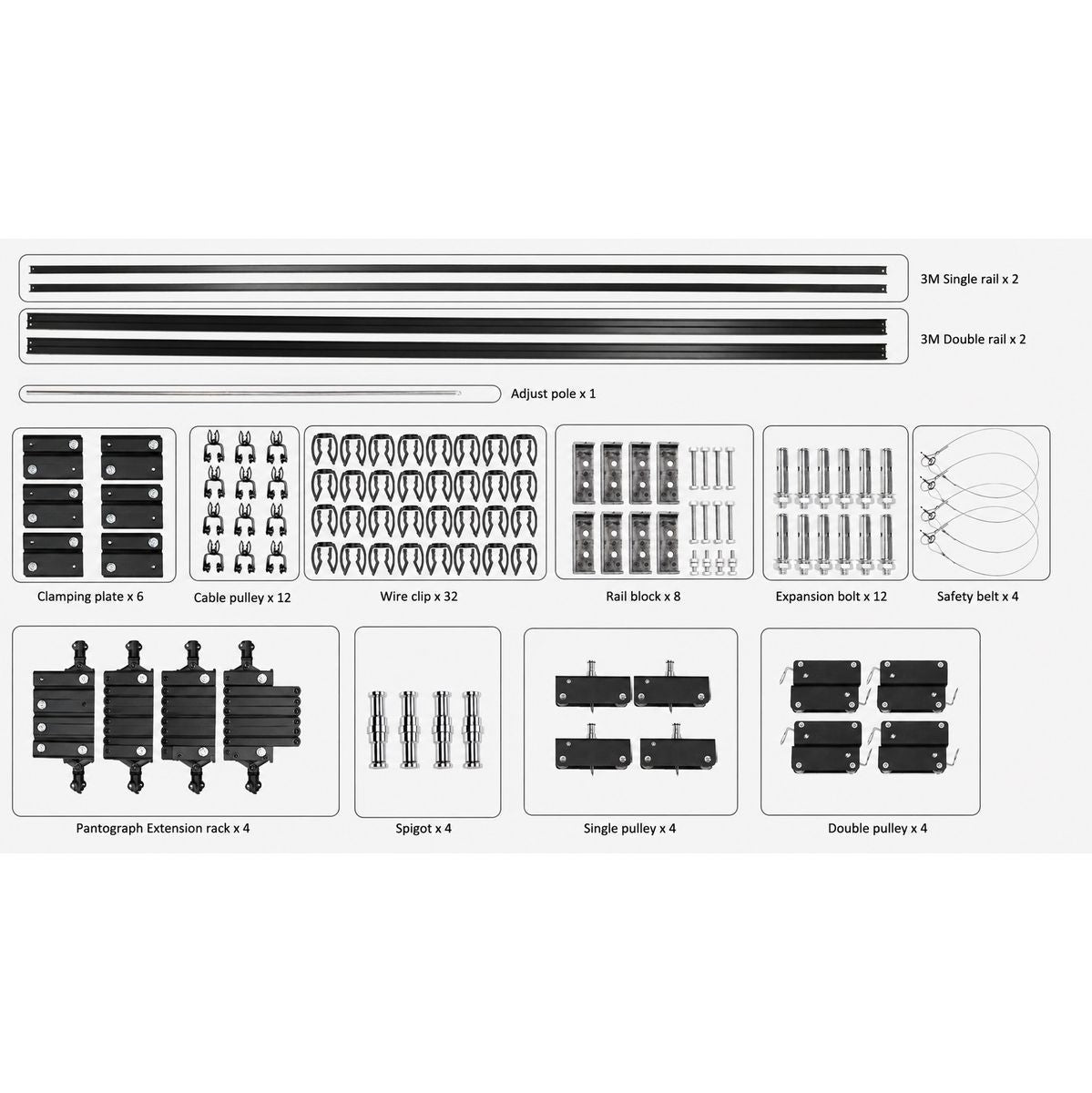 Falcon Eyes Ceiling Rail System B-3030D 3x3 M w/ 4 Pantographs - image 2 of 5