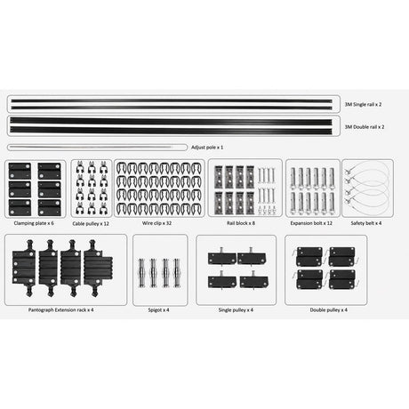 Falcon Eyes Ceiling Rail System B-3030D 3x3 M w/ 4 Pantographs - image 2 of 5